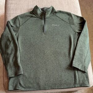 Eddie Bauer Hunter Green Quarter-Zip Sweater, 2XL